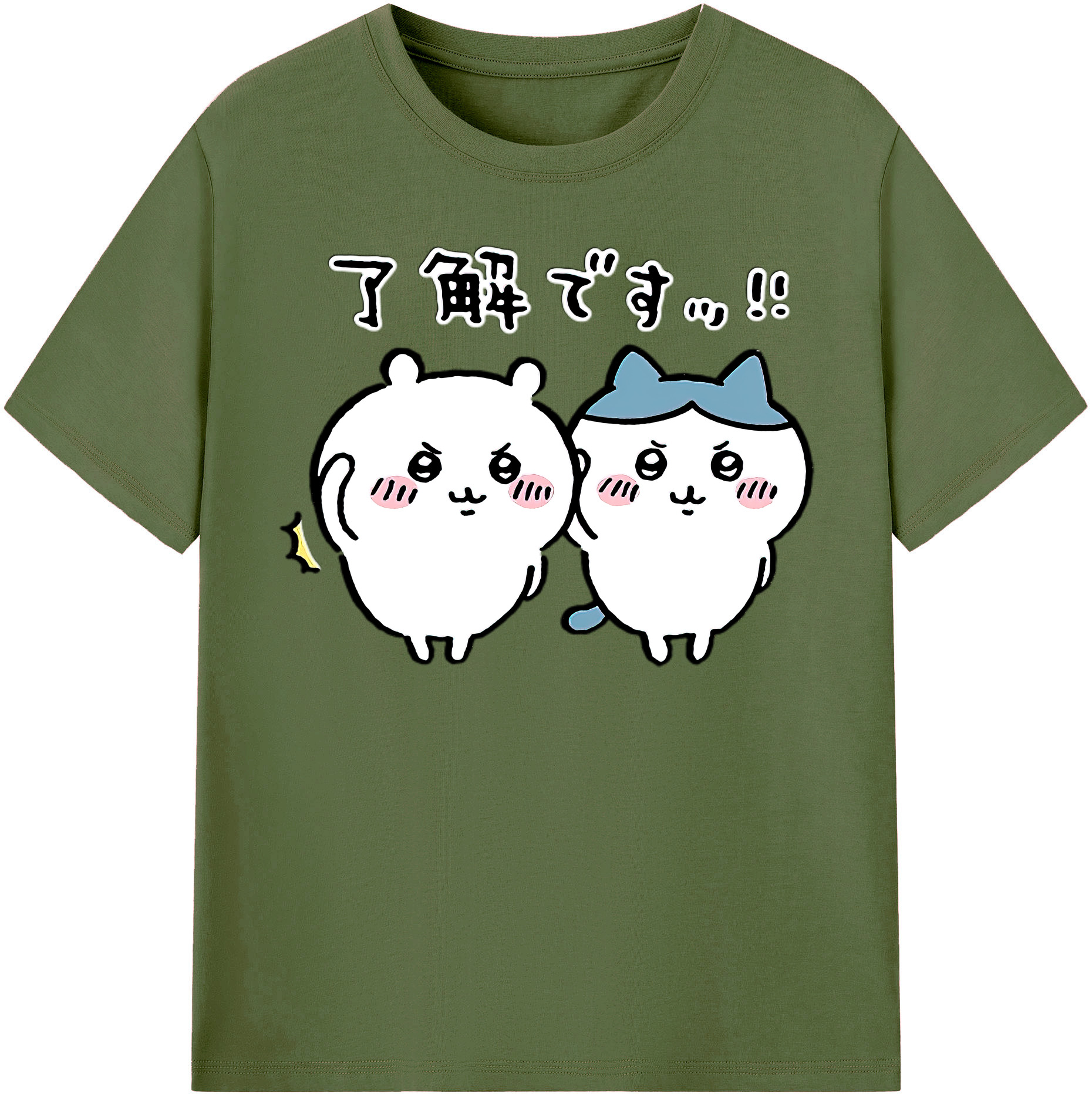 （画像用） ちいかわ ハチワレ Chii-kawa hachiware 綿100％半袖Tシャツ（フロントプリント）